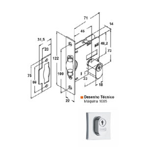 FRA 1005 – Fechadura com rolete para porta de giro