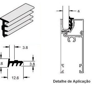 GUA 259 – Guarnição para vidro 6mm