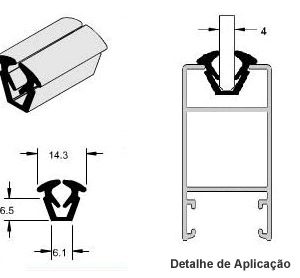GUA 284 – Guarnição para vidro 4mm