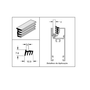 GUA 256 – Guarnição para vidro 4mm